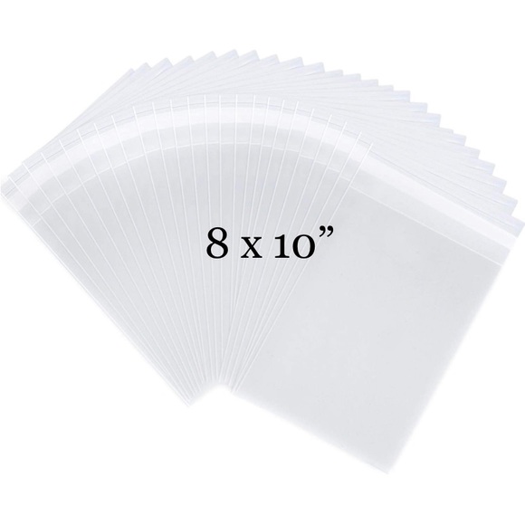50pcs Bag Bundle 25 (6x9”) & 25 (8x10”) Clear Cello Bags w/Free Stickers… - Picture 5 of 11